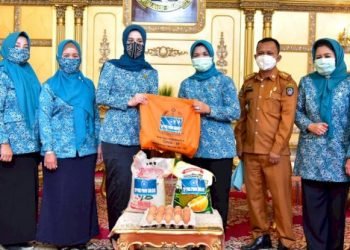 Priska Adnan Terima Bantuan 600 Paket Sembako dari TP PKK Sulsel