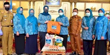 Priska Adnan Terima Bantuan 600 Paket Sembako dari TP PKK Sulsel
