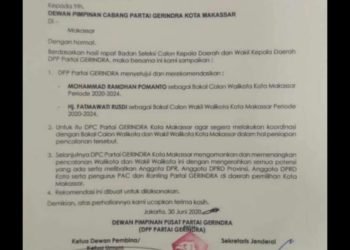Gerindra Dukung Danny-Fatma RMS di Pilkada Makassar 2020