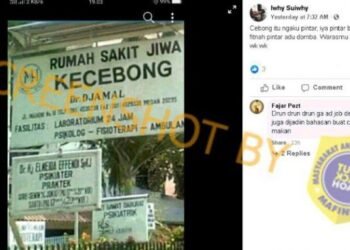 #CekFakta Gambar Papan Nama “RUMAH SAKIT JIWA KECEBONG”