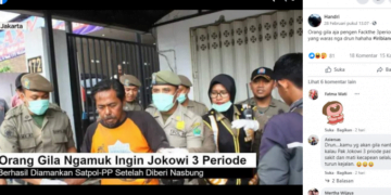 #CekFakta Orang Gila Ngamuk Ingin Jokowi 3 Periode Berhasil Diamankan Setelah Diberi Nasbung