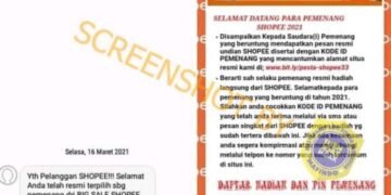 #CekFakta Pengumuman Pemenang “BIG SALE SHOPEE 3