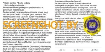 #CekFakta Rusia Menemukan bahwa Covid-19 Tidak Disebabkan oleh Virus