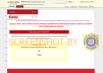 #CekFakta Tautan Alfamart Bagikan Gift Card Senilai Rp800