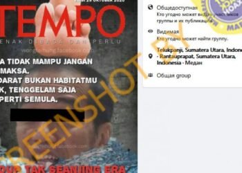 #CekFakta Cover Majalah TEMPO Edisi 29 Oktober 2020 Bergambar Jokowi Ditenggelamkan