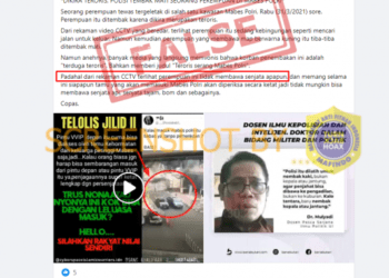 #CekFakta “dari rekaman CCTV terlihat perempuan pelaku penyerangan di Mabes Polri tidak membawa senjata apapun”