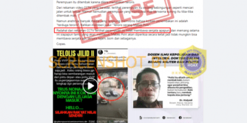 #CekFakta “dari rekaman CCTV terlihat perempuan pelaku penyerangan di Mabes Polri tidak membawa senjata apapun”