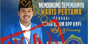 #CekFakta Flyer Dukungan Ketua Umum PB PMII untuk Haris Pratama Sebagai Ketua Umum DPP KNPI