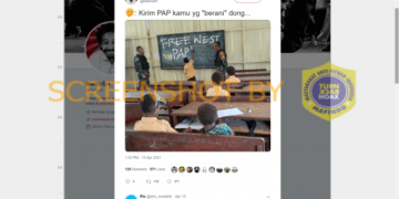 #CekFakta Foto Siswa Berseragam Pramuka Menulis “FREE WEST PAP” di Papan Tulis