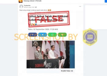 #CekFakta Gambar artikel berjudul “Luhut Sebut Sejak Kecil Jokowi Sudah Hafal 40 Juz Alquran”