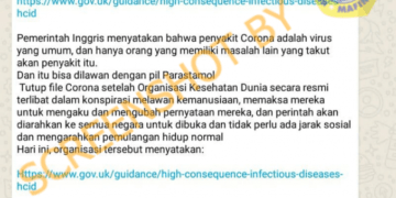#CekFakta Pemerintah Inggris Menurunkan Status Covid-19 Karena Covid-19 Bisa Sembuh dengan Paracetamol