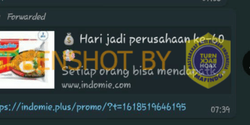 #CekFakta Pesan Berantai Tautan Indomie Bagikan Hadiah