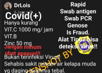 #CekFakta Positif Covid Disebabkan oleh Kekurangan Vitamin, Bukan oleh Virus
