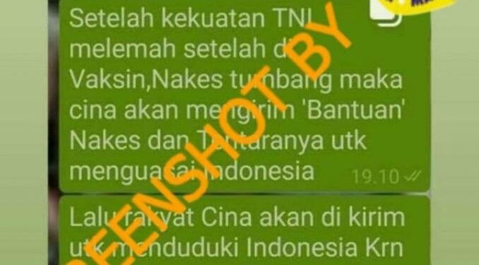 #CekFakta Vaksin Melemahkan Kekuatan TNI - Utama