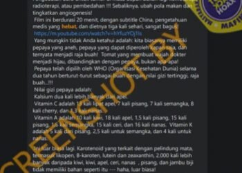 #CekFakta Who Menyatakan Pepaya sebagai Buah Paling Bergizi