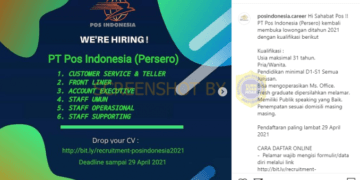 #CekFakta Akun Instagram Lowongan Kerja PT Pos Indonesia (Persero)