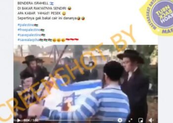 #CekFakta Bendera Israel Dibakar Rakyatnya Sendiri Karena Konflik dengan Palestina
