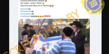 #CekFakta Bendera Israel Dibakar Rakyatnya Sendiri Karena Konflik dengan Palestina