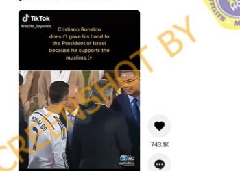 #CekFakta Christiano Ronaldo Menolak Bersalaman dengan Presiden Israel karena Mendukung Umat Islam