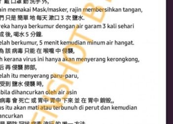 #CekFakta Mengonsumsi Air Hangat dan Berkumur Dengan Air Garam Dapat Hilangkan Virus Corona