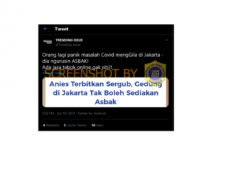 #CekFakta Anies Baswedan Hanya Mengurusi Asbak dan Tidak Mengurusi Covid di Jakarta