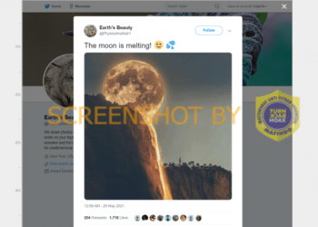 #CekFakta Foto Bulan Meleleh