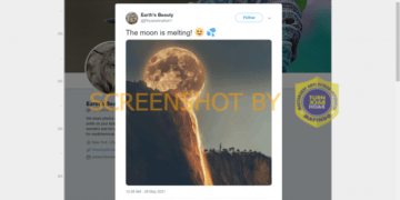 #CekFakta Foto Bulan Meleleh