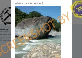 #CekFakta Foto Formasi Batu Kepala Ikan Besar