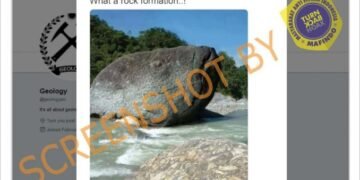 #CekFakta Foto Formasi Batu Kepala Ikan Besar
