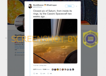 #CekFakta Foto Planet Saturnus dari Dalam Cincinnya