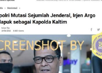 #CekFakta Kapolri Mutasi Sejumlah Jendral dan Irjen Argo Didapuk sebagai Kapolda Kaltim