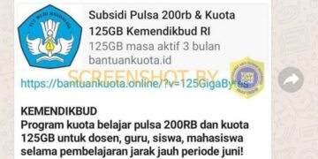 #CekFakta Link Subsidi Pulsa 200 Ribu dan Kuota 125 GB Kemendikbud RI