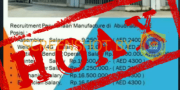 #CekFakta Lowongan Pekerjaan di Perusahaan Manufacture di Abu Dhabi melalui BLK Cilacap