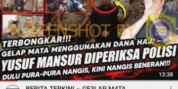 #CekFakta “TERBONGKAR!!! GELAP MATA MENGGUNAKAN DANA HAJI~YUSUF MANSUR DIPERIKSA POLISI