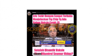 #CekFakta Video “Eric Tohir Sangat Terbuka Menjelaskan Tentang Chip yang Ada dalam Vaksin Covid-19”