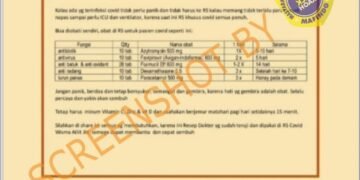 #CekFakta Foto Daftar Obat Dari RS Yang Bisa Digunakan Sendiri oleh Pasien Covid-19