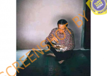 #CekFakta Foto Jokowi Makan Sendiri