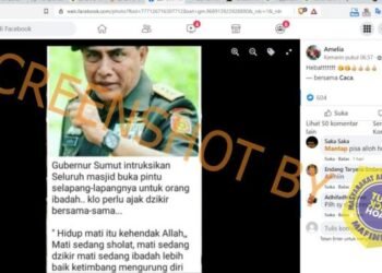 #CekFakta “Gubernur Sumut Instruksikan Seluruh Masjid Buka Pintu Untuk Orang Ibadah”