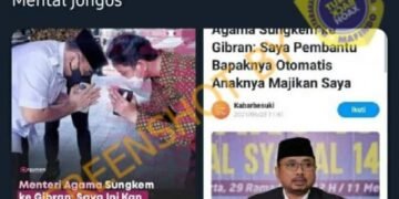 #CekFakta Menyebut Diri Pembantu Presiden, Menteri Agama Sungkem Ke Gibran