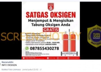 #CekFakta Relawan Siaga Meluncurkan Program Pengisian Oksigen Gratis