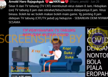 #CekFakta Sinar X dalam TV Tabung Dapat Membunuh Virus dalam 8 Jam