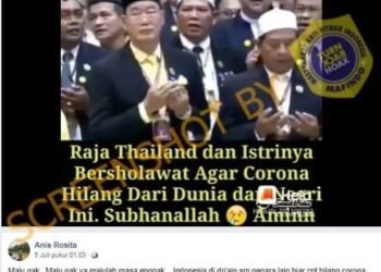 #CekFakta Video “Raja Thailand dan istrinya bersholawat agar Corona hilang dari dunia dan negeri ini