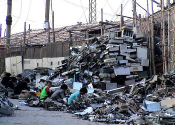 E-waste dismantling operation in China