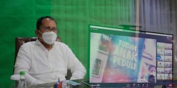 Walikota Danny Hadiri Puncak Peringatan Hari Anak Nasional 2021 Secara Virtual Bersama Presiden Joko Widodo - Utama