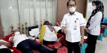 Jalin kerjasama dengan PMI Sulsel, Perumda Air Minum Kota Makassar rutin adakan kegiatan donor darah - Utama