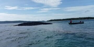 Penampakan Pulau Baru Tumbuh Sehabis Gempa 7.5 SR Di Kepulauan Tanimbar