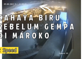 Cahaya Biru Misterius Sebelum Gempa Maroko 8/9/2023 Terekam CCTV Warga