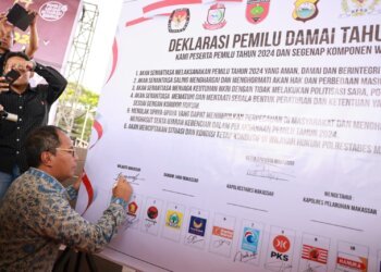 Danny Pomanto, Kapolrestabes dan Forkopimda Deklarasi Pemilu Damai dan Aman di Makassar