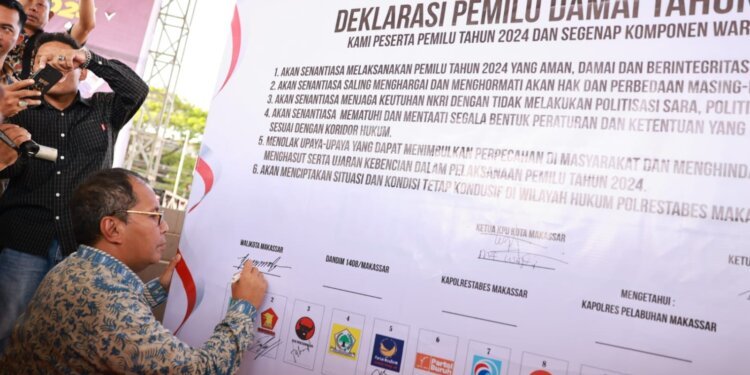 Danny Pomanto, Kapolrestabes dan Forkopimda Deklarasi Pemilu Damai dan Aman di Makassar - Utama