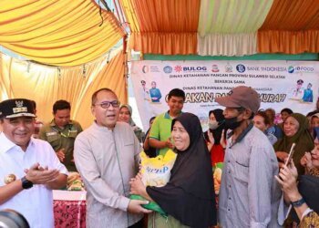 Wali Kota, Pj Gubernur, dan Plt Sekda Sulsel Meninjau Gerakan Pangan Murah di Makassar